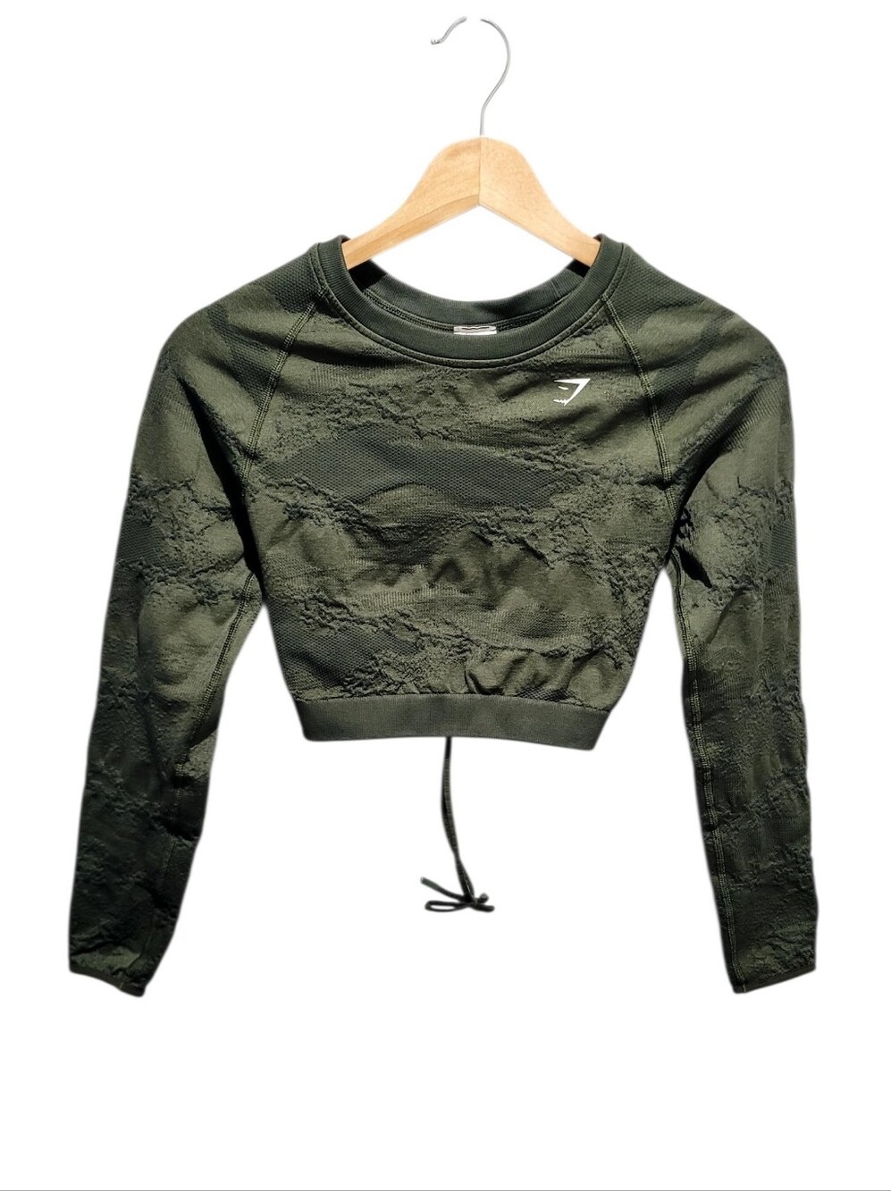 Gymshark Adapt Camo Seamless Lace Up Back Top Medium Activewear